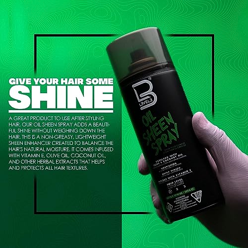 2 Pack Hair Shine Spray with Vitamin E, Olive & Coconut Oil - Lightweight & Frizz Control