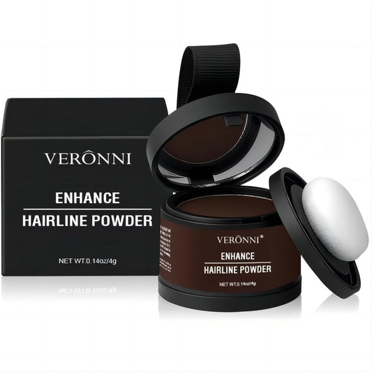 Hairline Powder Root Touch Up Hair Color, Instant Hairline Powder for Thinning Areas and Gray Hair Coverage, Natural and Non-greasy Root Cover up for Women and Men (Dark Brown, 06)