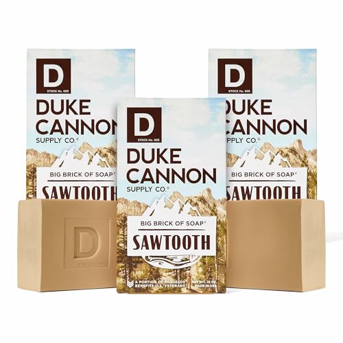 Men's Sawtooth Big Brick Soap Bar - 10 oz Triple Milled with Cedarwood Scent - 3 Pack