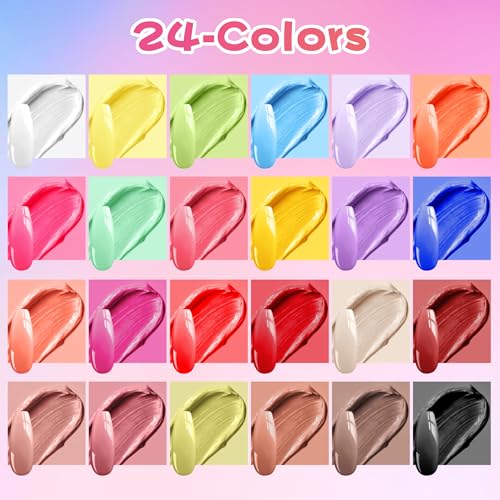 24-Color Ombre Gel Nail Polish Kit with Pat Pat Gel and Sponges - DIY Gradient Nails B