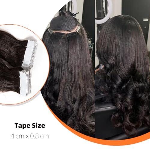 Clytie Raw Body Wave Tape-in Human Hair Extensions 18 Inch - 20 Pieces