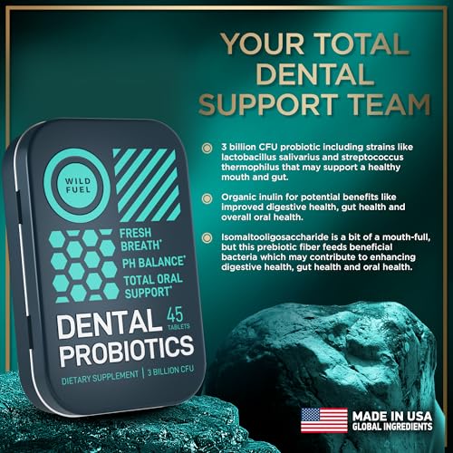 Oral Probiotics for Bad Breath and Dental Health - 3BN CFU, 14 Strains, 45 Mint Tablets