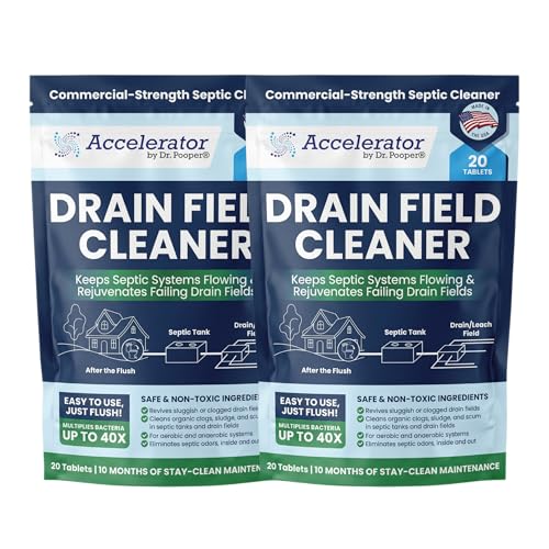 Septic Drain Field Cleaner Tablets 2-Pack - Organic Sludge & Clog Remover