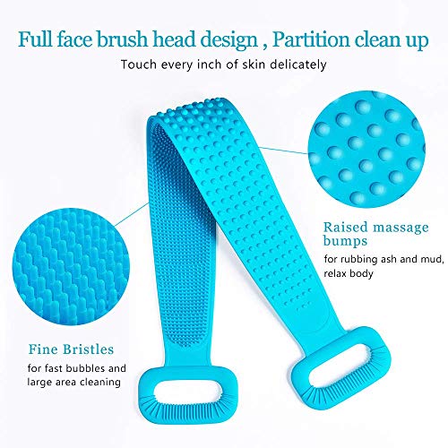 Silicone Back Scrubber,Bath Body Brush for Shower,Easy to Clean Washer Exfoliating More Hygienic (Grey)