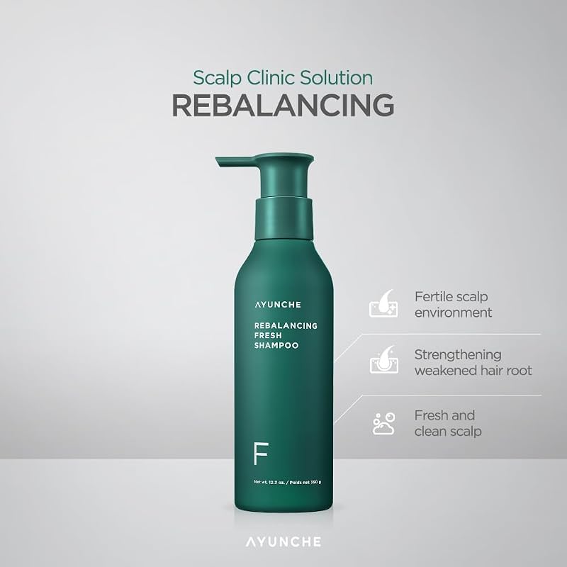 AYUNCHE Rebalancing Scalp Shampoo - Regrowth Cooling, 11 fl oz