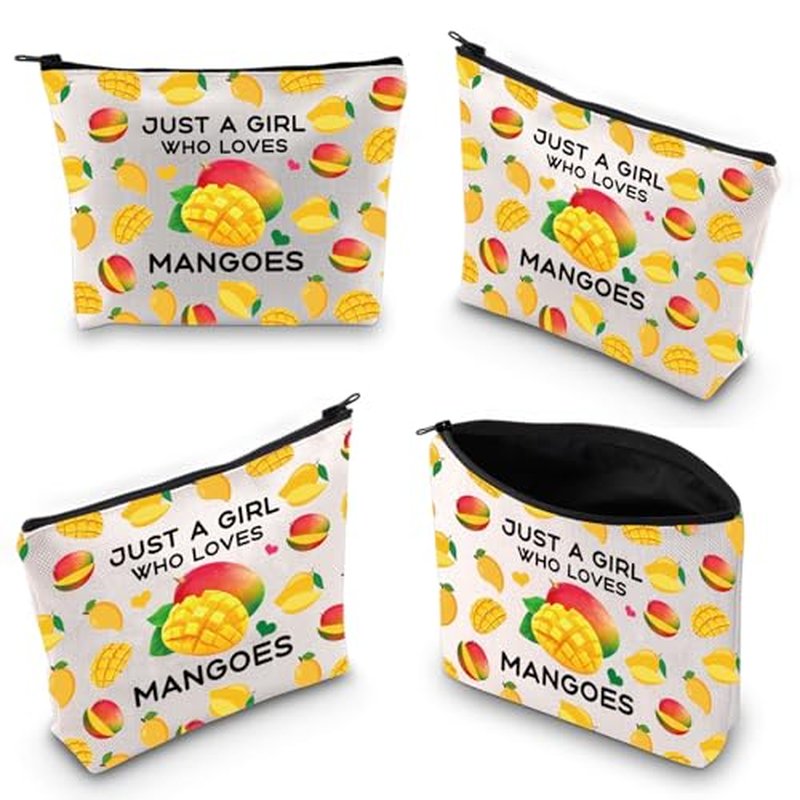 Gzrlyf Just a Girl Who Loves Mangoes Mango Makeup Bag Mango Lovers Mango Girl Makeup Bag Funny Mango Lover Gifts (Just mangos)