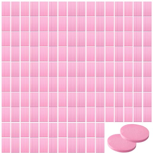 Pink Compressed Facial Sponges 600 Pcs for Cleansing & Makeup Removal - Spa & Esthetic Use