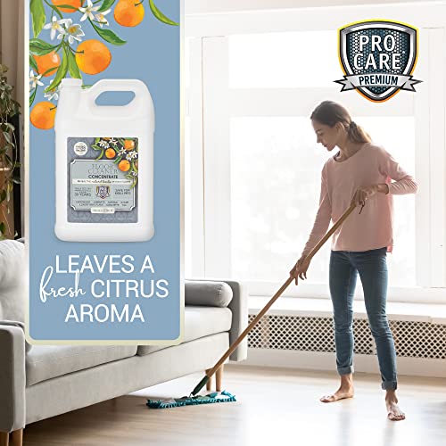 ProCare Citrus Floor Cleaner Concentrate 128 Fl Oz - Streak-Free Multi-Surface Cleaner