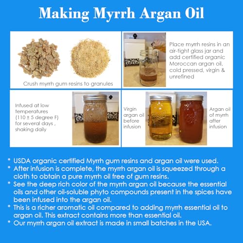 Queen Esther Myrrh Beauty Face Oil, Myrrh-Infused Skincare Essential Oils, Rosehip, Argan, Seabuckthorn, Pomegranate Seed Face Oil for Radiant Skin, 1.0 Fl Oz (Natural Nutty)