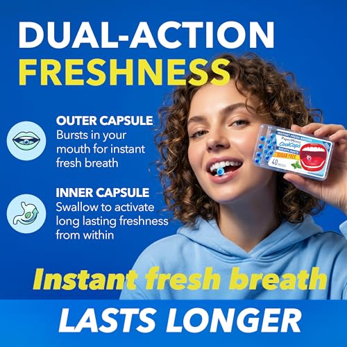 Breath Freshening Mints Sugar-Free Peppermint Capsules 4-Pack of 40 - Mint / 4 Boxes