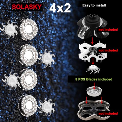 Double-Ring 8pcs Shaver Razor Blade for Pitbull Skull Shaver Replacement head shaver Heads Blades (8 PCS)