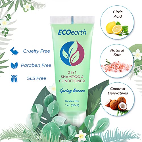 EcoEarth 2-in-1 Travel Shampoo & Conditioner Spring Breeze 1 fl oz Pack of 100