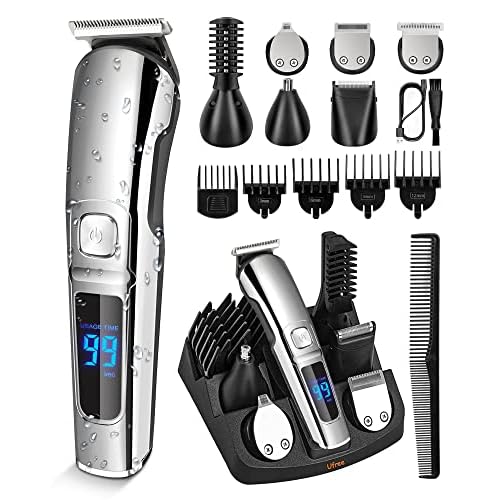 Gifts for Men, Ufree Beard Trimmer with Charger, Electric Razor Shavers Hair Clippers for Men, Nose Hair Trimmer Mustache Body Face Beard Grooming Kit