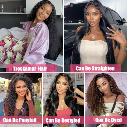 Deep Wave Human Hair Bundles - 16 Inch Natural Black, 12A Virgin Indian Wavy Weave