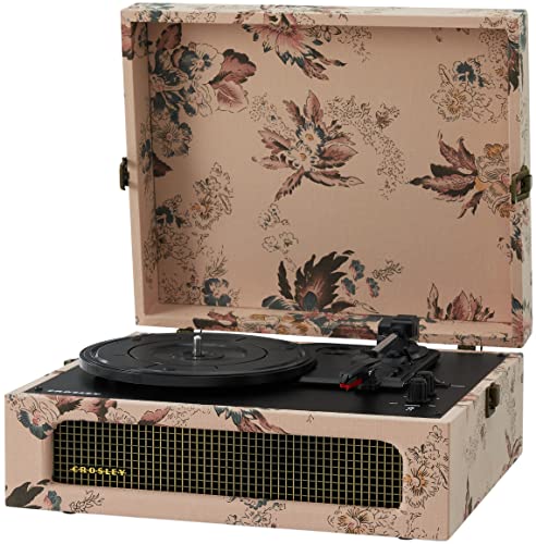 Crosley Voyager Record Player - Floral Design, Bluetooth, 3-Speed Turntable
