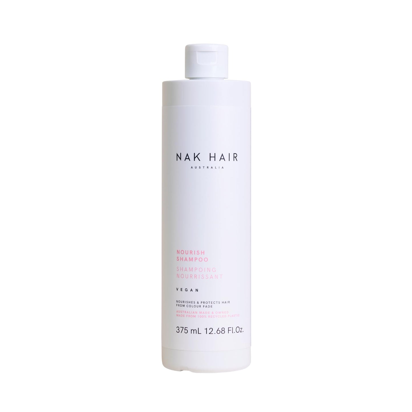 NAK Nourish Shampoo 375ml - Protects hair from color fade for dry, damaged hair