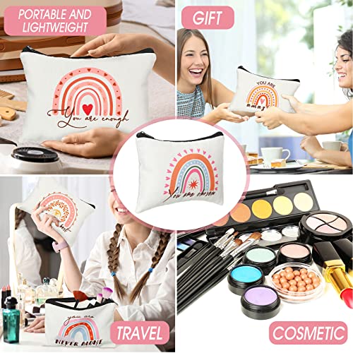 Rainbow Makeup Bag Set - 50 Waterproof Cosmetic Pouches with Zippers