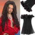 Dreadlock Extensions for Men Women 14 Inch 0.4cm 10 Strands Natural Black Handmade Locs