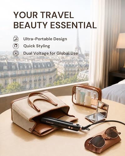 Mini Hair Straightener - Portable Flat Iron for Travel, Obsidian Black