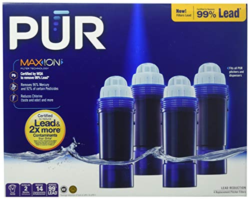 PUR Maxion Replacement Water Filter Pack - 4 Pack for Lead & Contaminant Reduction