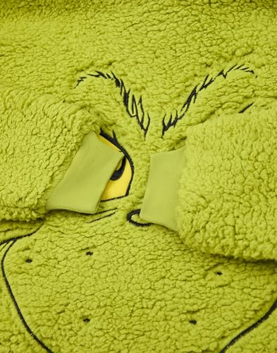 The Grinch Adults Oversized Wearable Blanket - Green Sherpa Fleece Christmas Hoodie - Character Variation