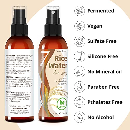 Organic Aloe Vera Gel & Fermented Rice Water Hair Growth Serum with Rosemary Biotin Caffeine Keratin