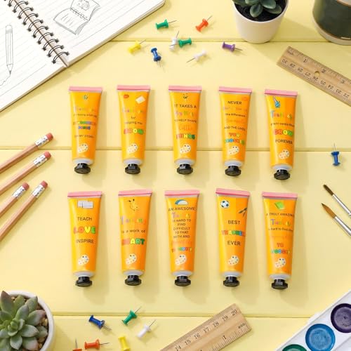 Teacher Appreciation Hand Cream Set with 10 Scents - 80 Pcs Travel Size Moisturizers - Pencil Design Gift for Teachers & Graduation - Variation 80