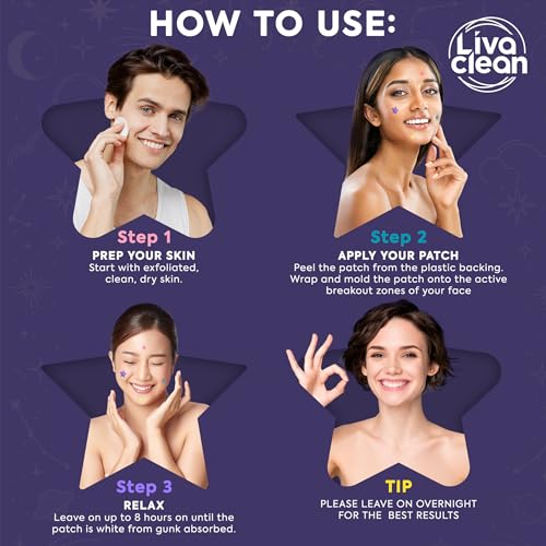 LivaClean (240 + 240 CT) Superstar Acne Patches w/Salicylic Acid & Tea Tree Multicolored & Mixed - Cute Acne Patches, Hydrocolloid Star Pimple Patch for Healing, Cute Face Stickers