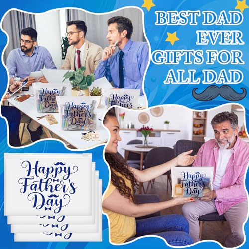 Kacctyen 150 Pcs Happy Father's Day Waterproof Cosmetic & Toiletry Bags Bulk Gifts for Dad