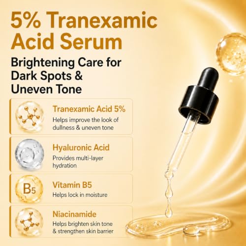Tranexamic Acid Serum 5% for Face with Niacinamide & Hyaluronic Acid - 1.05 Fl Oz