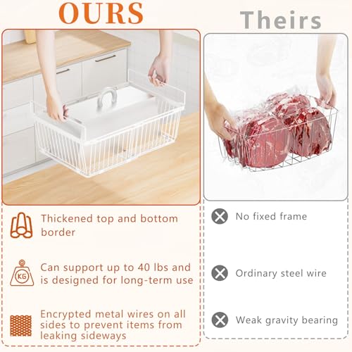 Large Freezer Organizer Bins 4 Pack for 10-20 Cu.Ft Freezers - Leak-Proof Bottom