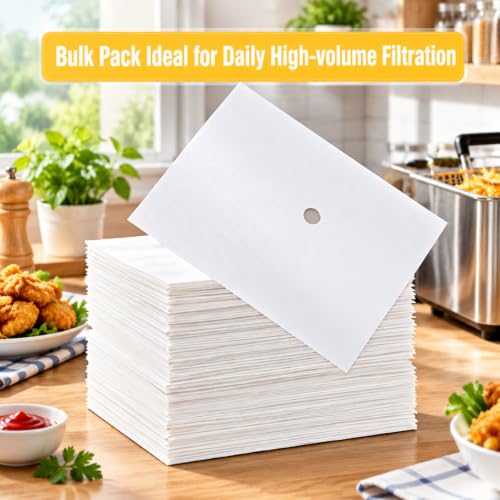 Ireer 100 Pcs Fryer Filter Paper Envelopes 18.5 x 20.5 Inch - Reusable Oil Filters for Deep Fryers