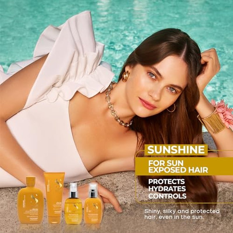 ALFAPARF MILANO Semi di Lino Sunshine Protective Hair Milk - Leave-in Treatment with UV filter - Moisturizing Treatment for Sun Exposed Hair - Hair Detangler - For Soft, Shiny, Lightweight Hair