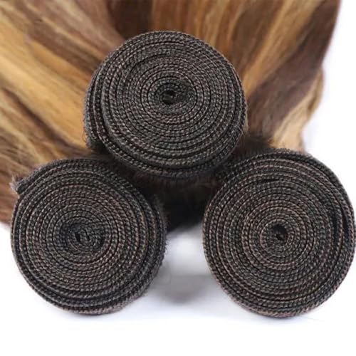Brown/Honey Straight Human Hair Bundles - 14, 16, 18 Inch, P4/27 Color, Unprocessed Brazilian Virgin Hair - Variation #P4/27 Honey Blonde ST