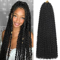24 Inch Passion Twist Crochet Hair - 8 Packs Water Wave Braiding Extensions - Black 1B#