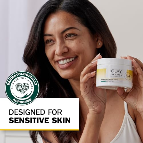 Olay Face Moisturizer 8.5 Fl Oz Pack of 2 - Fragrance-Free Hydrating Cream for Dry & Sensitive Skin