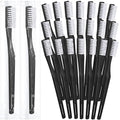 Disposable Soft Toothbrushes Bulk Pack for Travel Hotels & Home Use - 200 Black Individually Wrapped