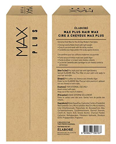 Elabore MAX Plus Hair Wax 100ml - Strong Hold Men's Styling Product
