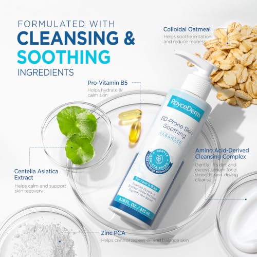 Seborrheic & Psoriasis Skin Care Bundle with Calming Serum & Fragrance-Free Face & Body Wash - Serum & Face Wash