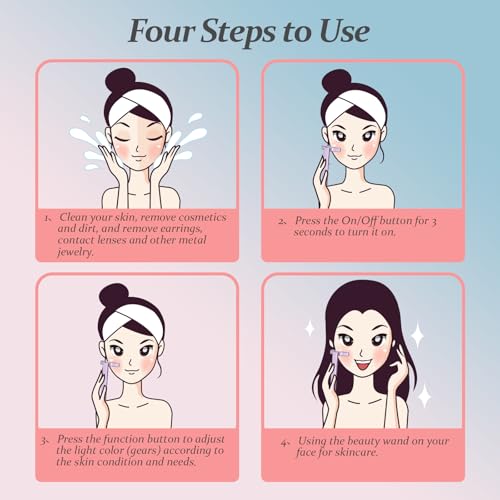Red Light Therapy for Face, Eyes and Neck, Red Light Therapy Wand, 7 Color Led Light Therapy for Face, Red Light Therapy at Home for Face Lift, Firm, Smooth, Skin Care Massage Tools