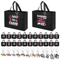 Olgaa Black Cheerleader Gift Set - 24 Cheer Bags & 24 Keychains for Sports Events
