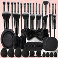 HGHDBT 47Pcs Black Makeup Brushes Set Professional Makeup Kit Multi-functional Makeup Tool Set with Facial Makeup Accessories, Foundation Makeup Brush Kit Eye and Face Make up Brushes & Tools