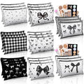 Black Bow Makeup Bags Set of 24 for Women - Vintage Floral Toiletry Pouches