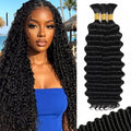 Boho Human Hair Braiding Bundles - 16 Inch Natural Black #1B, 3 Pack