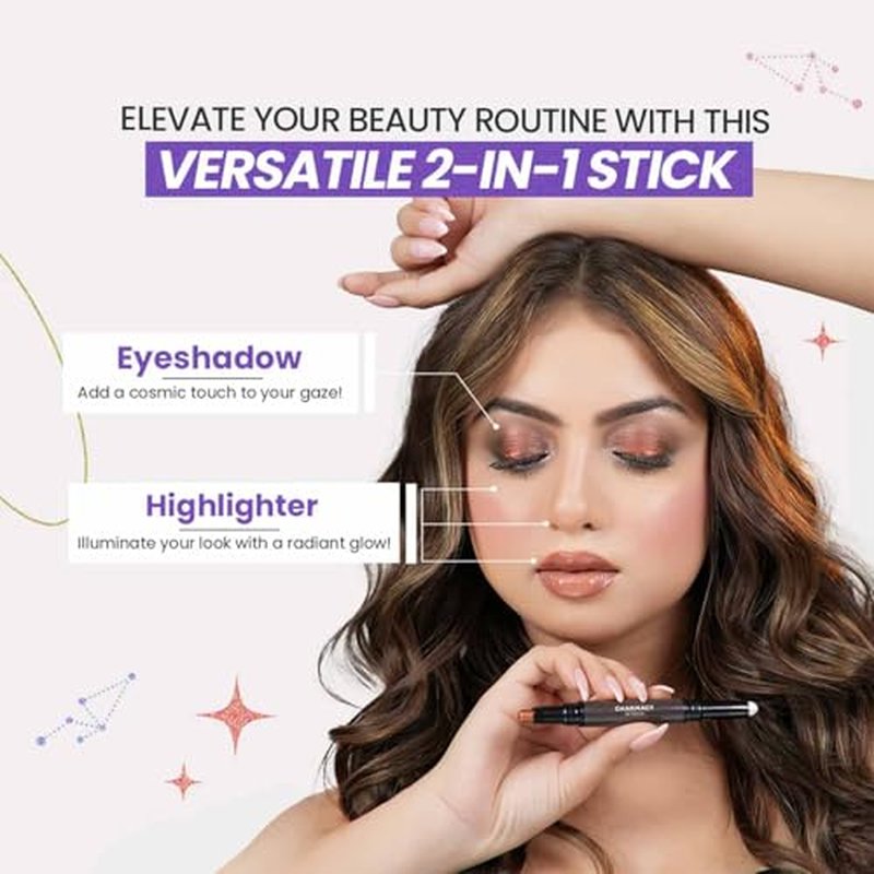 CHARMACY Multichrome 2 in 1 Cream Eyeshadow Stick, Waterproof Eye Brightener Highlighter Stick Makeup, High Pigmented, Smudge-Proof, Vegan & Cruelty-Free (SET2-902/904/906)