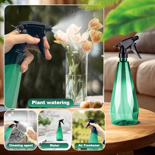 Plastic Spray Bottle Set - 33.8oz 2 Pack, Mister Spray Bottle, Clean for Hair and Durable Nozzle for Plant Watering, Car Detailing, and More.
