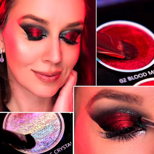 Multichrome Eyeshadow Palette with 12 Vibrant Colors for Gothic and Creative Looks