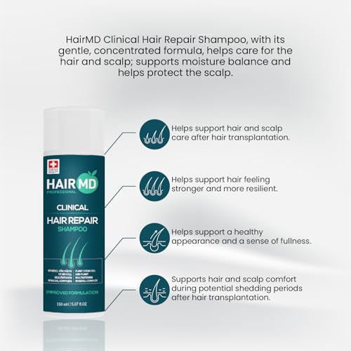 HairMD Transplant Repair Shampoo 250ml | Biotin & Regrowth Formula for Post-Transplant Hair Care