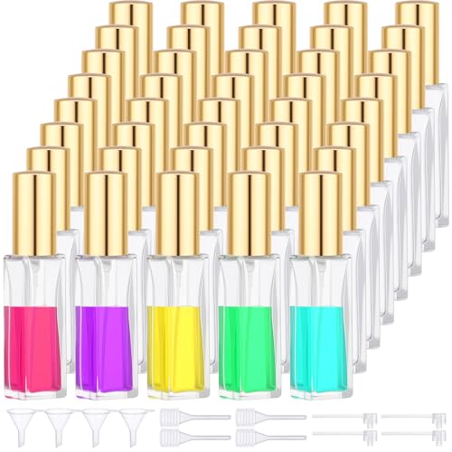 40 Pcs 10ml Glass Travel Perfume Atomizers Refillable Mist Spray Bottles