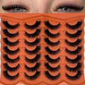 Cat Eye Lashes 16mm Short Fluffy False Eyelashes Natural Look Soft Faux Mink Eye Lashes Strips 14 Pairs Pack Volume Fox Eyelashes for Day & Night Makeup YH211